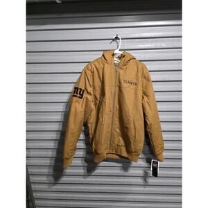 NFL Giants Men’s M Brown Sherpa Lined Full Zip Hooded Jacket Team Apparel